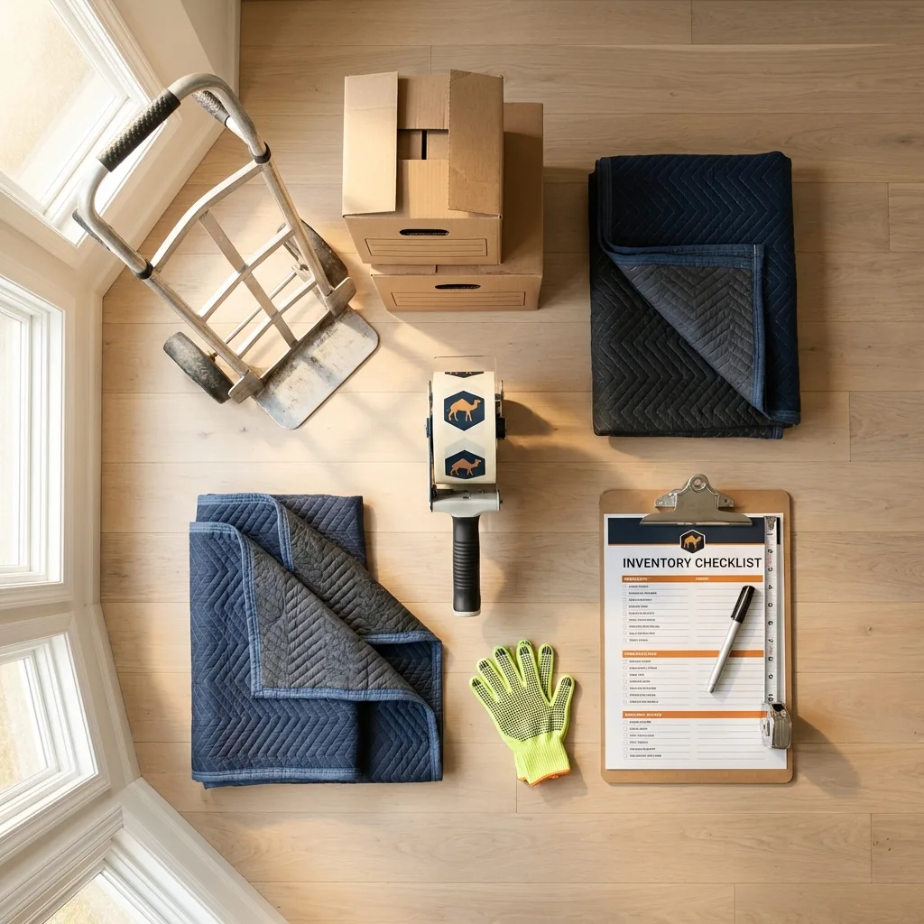 Professional moving supplies and packing materials layout for Fayette residential relocations