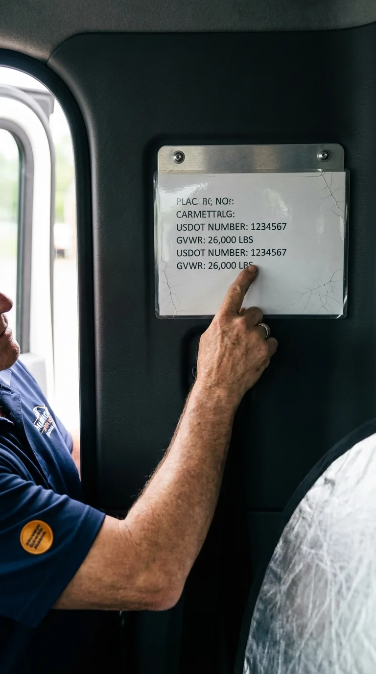 USDOT licensing placard verification in Fayette